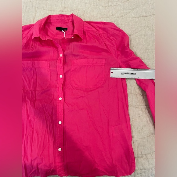 🩷 NWT J Crew bright hot pink long sleeve button down cotton shirt sz 2 - Picture 12 of 12